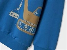 Print af en kran på cobaltblå sweatshirt fra Name It 13244721 star sapphire